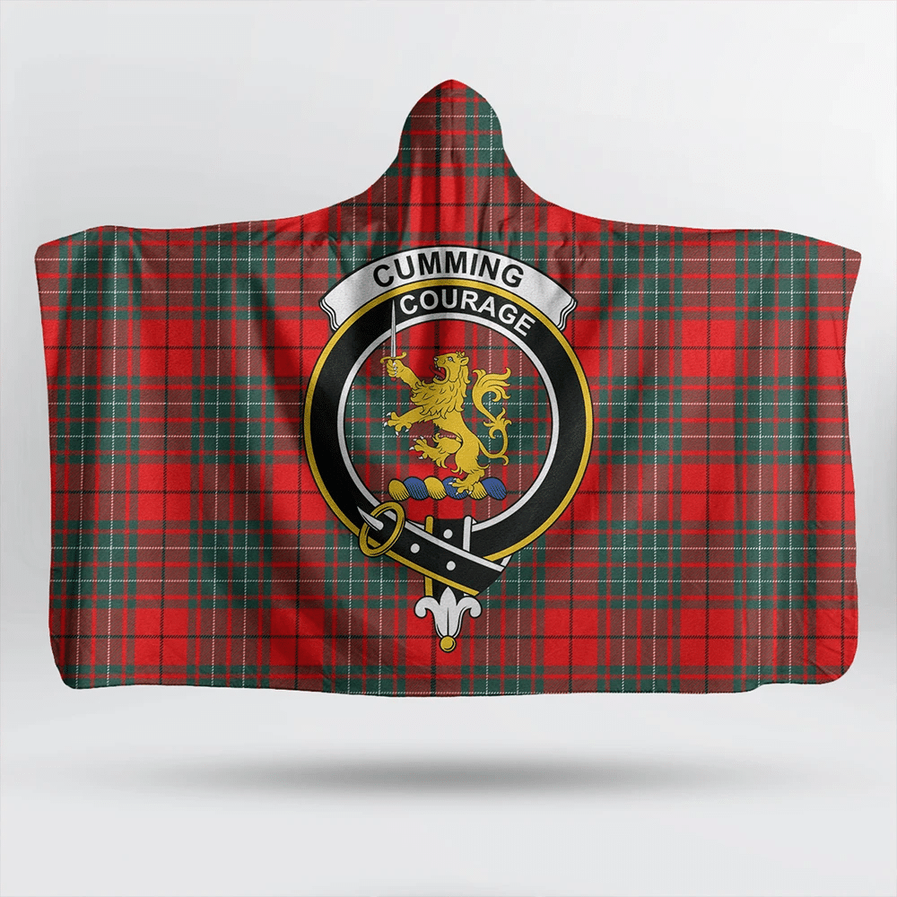 Cumming Modern Tartan Crest Hooded Blanket