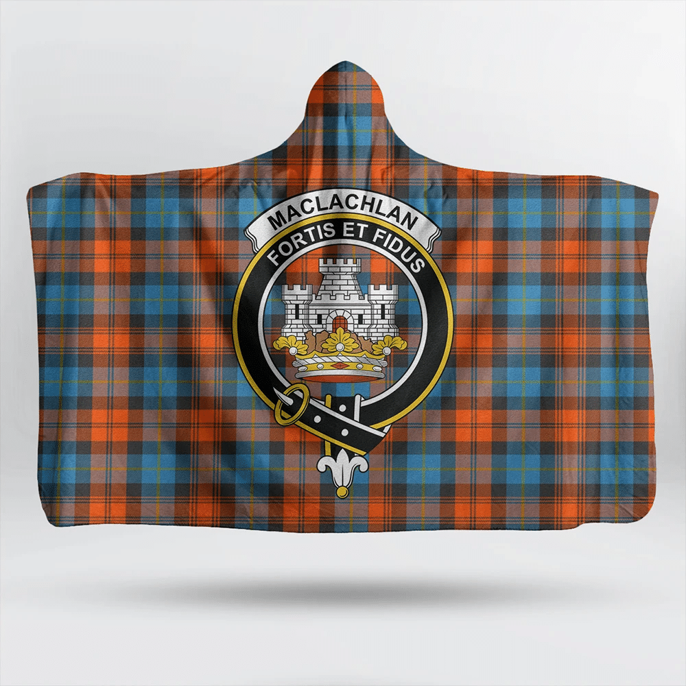 Stewart Hunting Weathered Tartan Crest Hooded Blanket