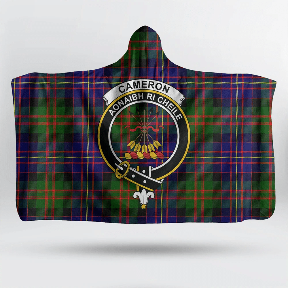 Cameron of Erracht Modern Tartan Crest Hooded Blanket