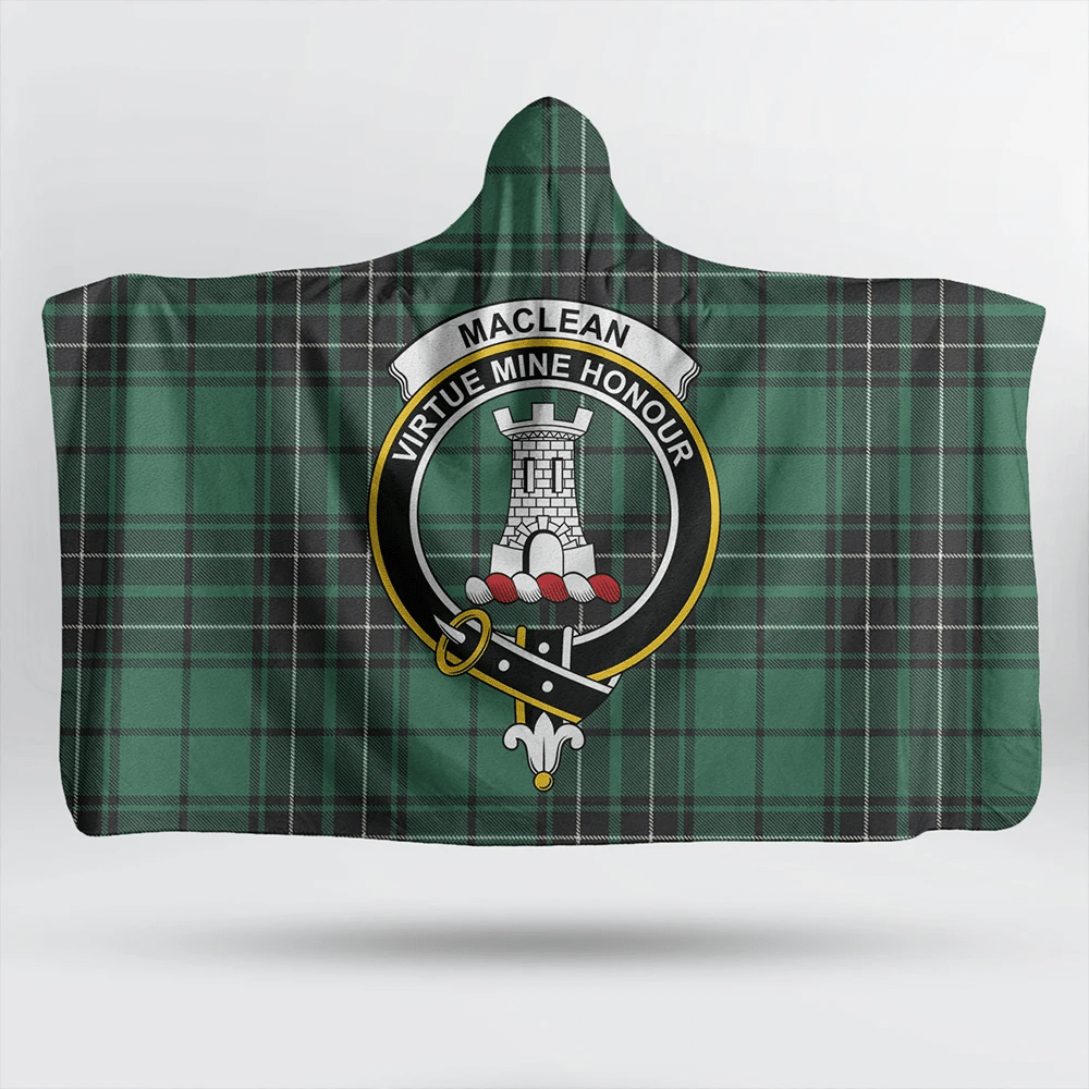 Sutherland Old Ancient Tartan Crest Hooded Blanket
