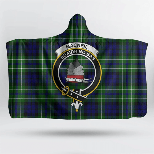 Weir Modern Tartan Crest Hooded Blanket