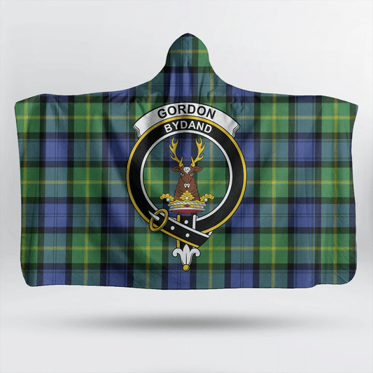 Gordon Old Ancient Tartan Crest Hooded Blanket