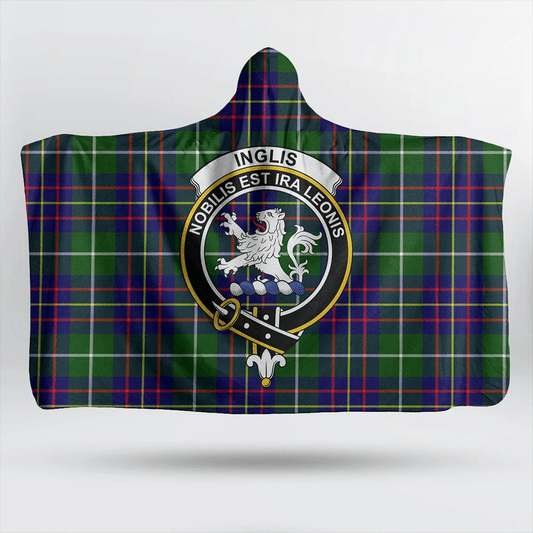 Inglis Modern Tartan Crest Hooded Blanket