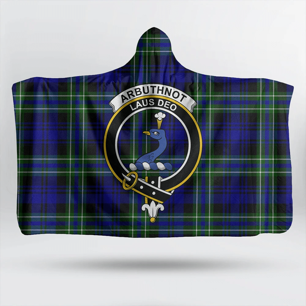 Arbuthnot Modern Tartan Crest Hooded Blanket