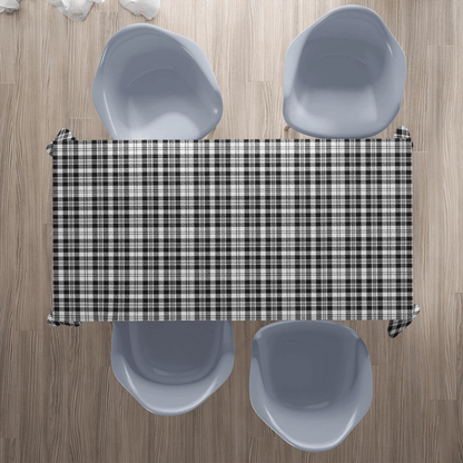 Scott Black & White Modern Tartan Plaid Tablecloth