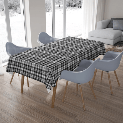 Scott Black & White Modern Tartan Plaid Tablecloth