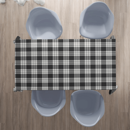 MacFarlane Black & White Tartan Plaid Tablecloth