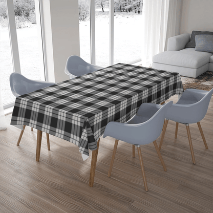 MacFarlane Black & White Tartan Plaid Tablecloth