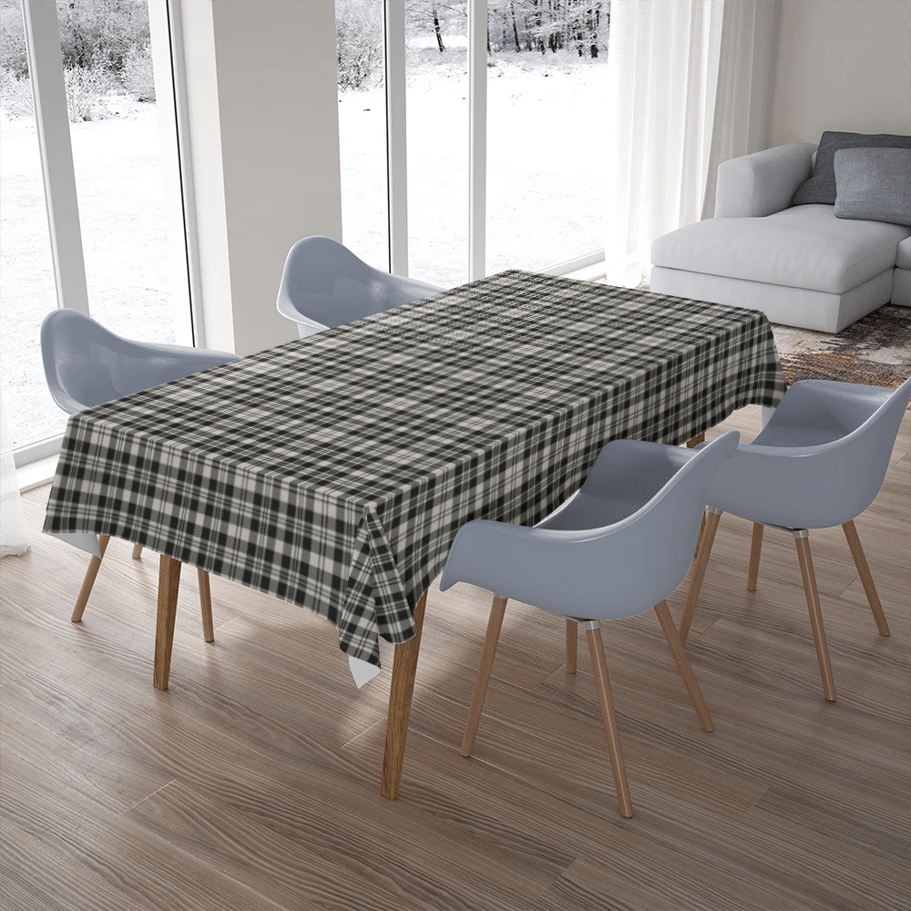 Scott Black & White Ancient Tartan Plaid Tablecloth