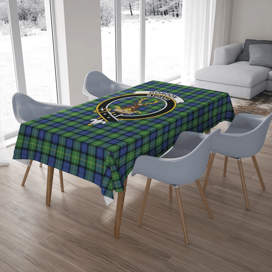 Gordon Old Ancient Tartan Crest Tablecloth