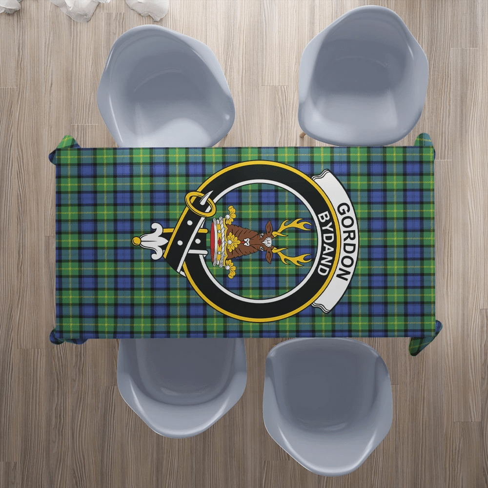 Gordon Old Ancient Tartan Crest Tablecloth