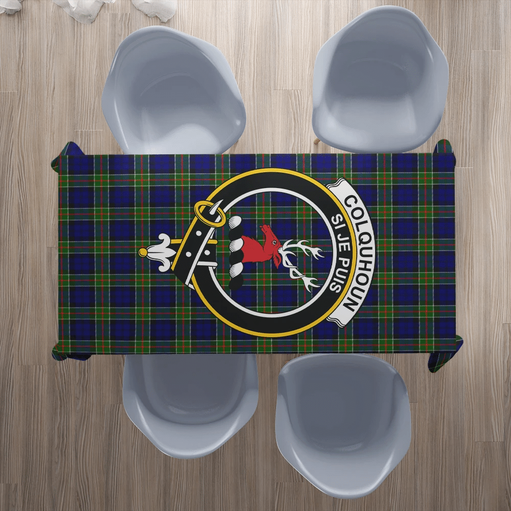 Colquhoun Modern Tartan Crest Tablecloth