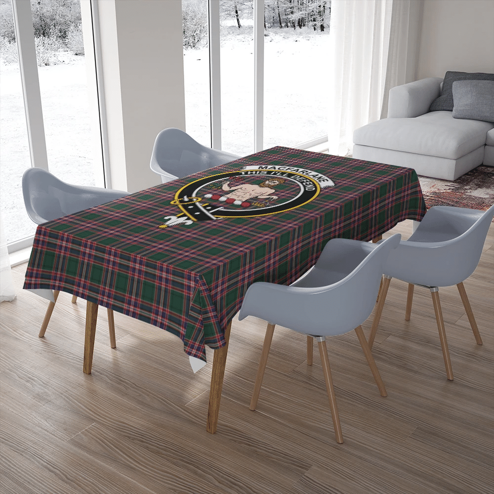 MacFarlane Hunting Modern Tartan Crest Tablecloth