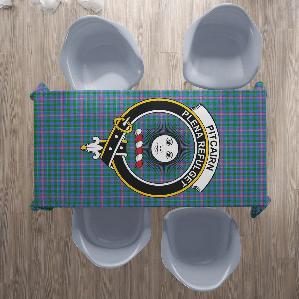 Pitcairn Hunting Tartan Crest Tablecloth