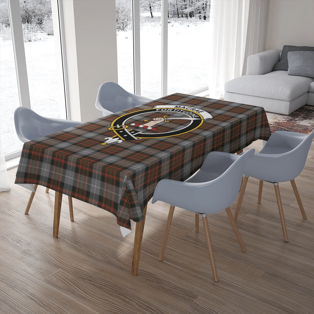 MacRae Hunting Weathered Tartan Crest Tablecloth