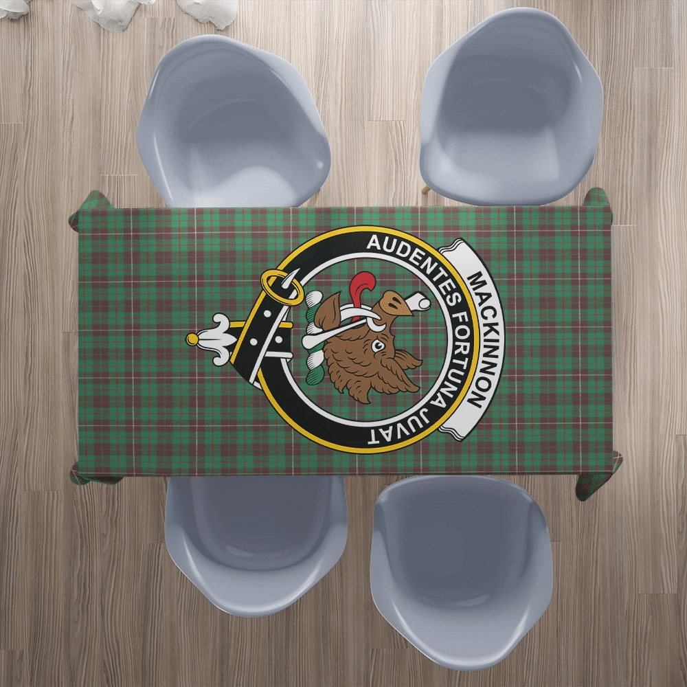 MacKinnon Hunting Ancient Tartan Crest Tablecloth