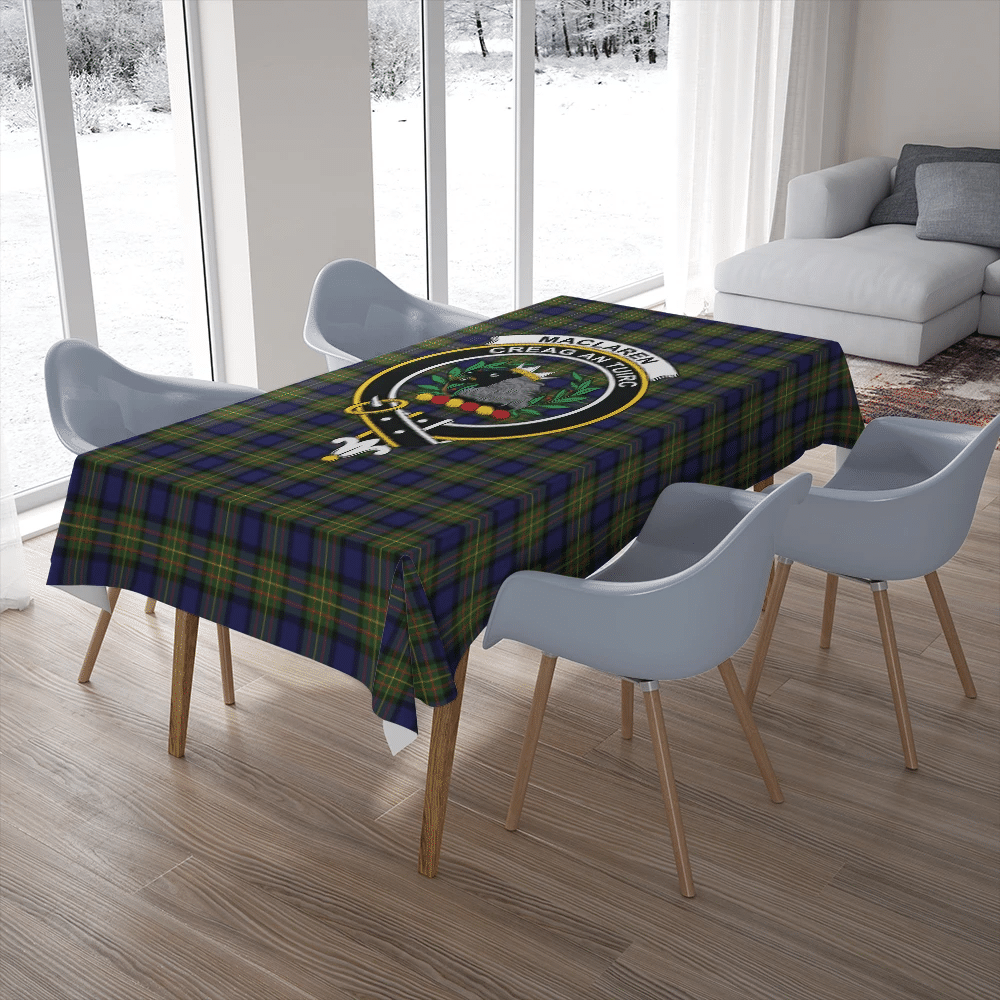 MacLaren Modern Tartan Crest Tablecloth