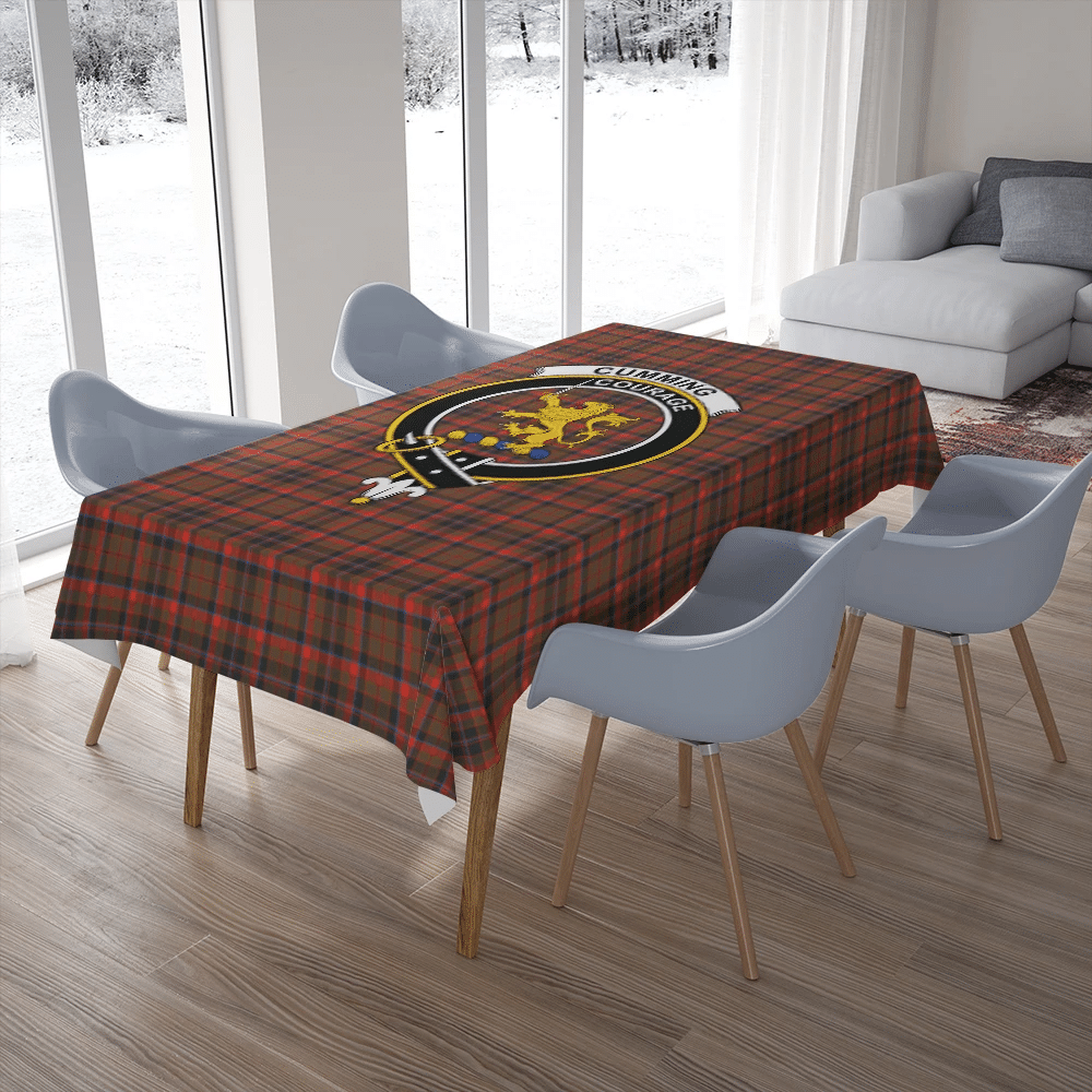 Cumming Hunting Weathered Tartan Crest Tablecloth
