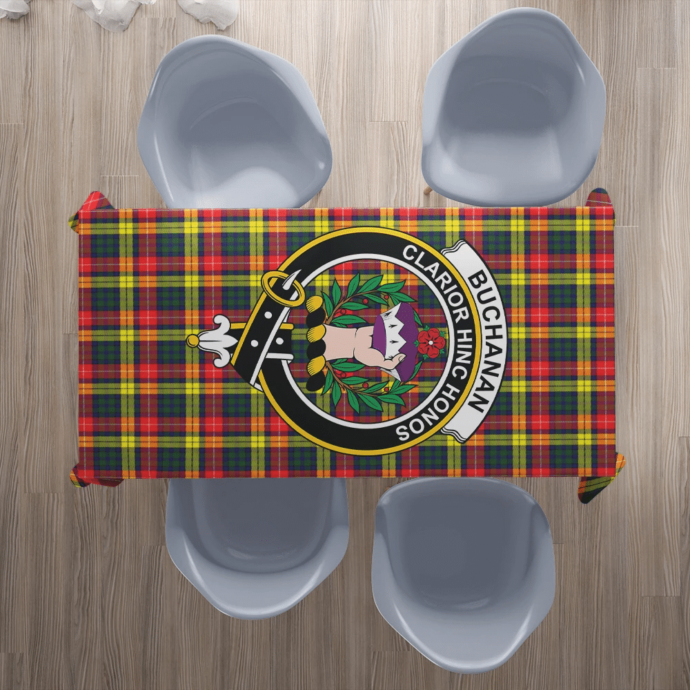 Buchanan Modern Tartan Crest Tablecloth