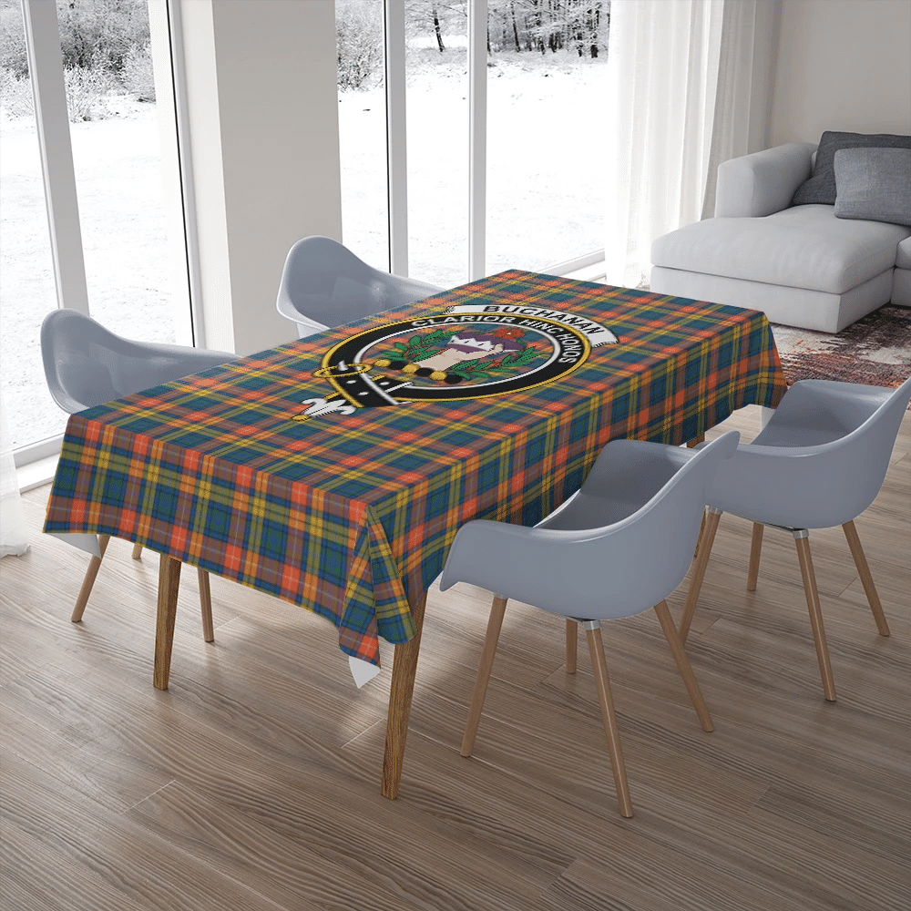 Buchanan Ancient Tartan Crest Tablecloth