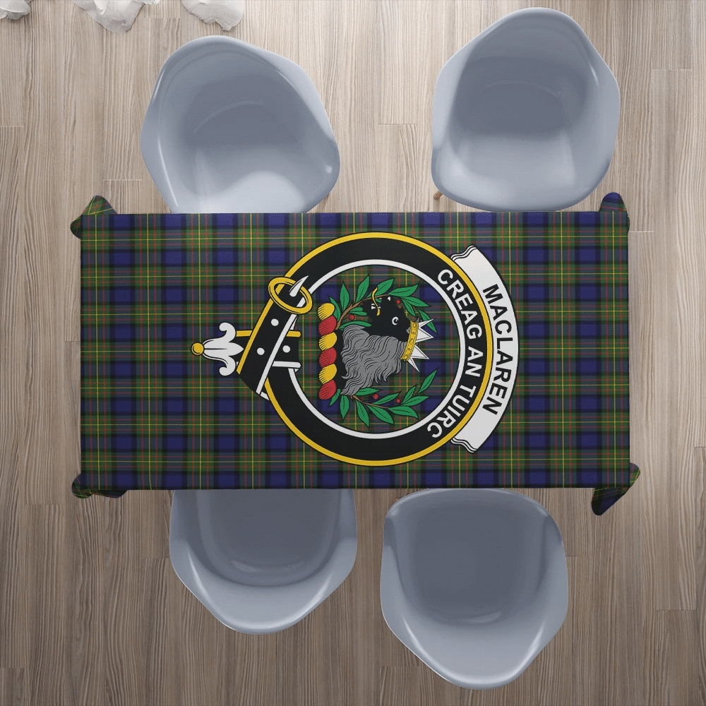 MacLaren Modern Tartan Crest Tablecloth