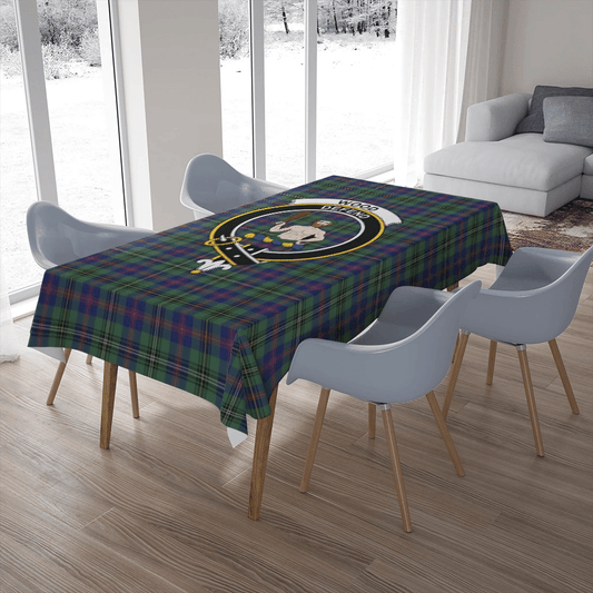 Wood Modern Tartan Crest Tablecloth
