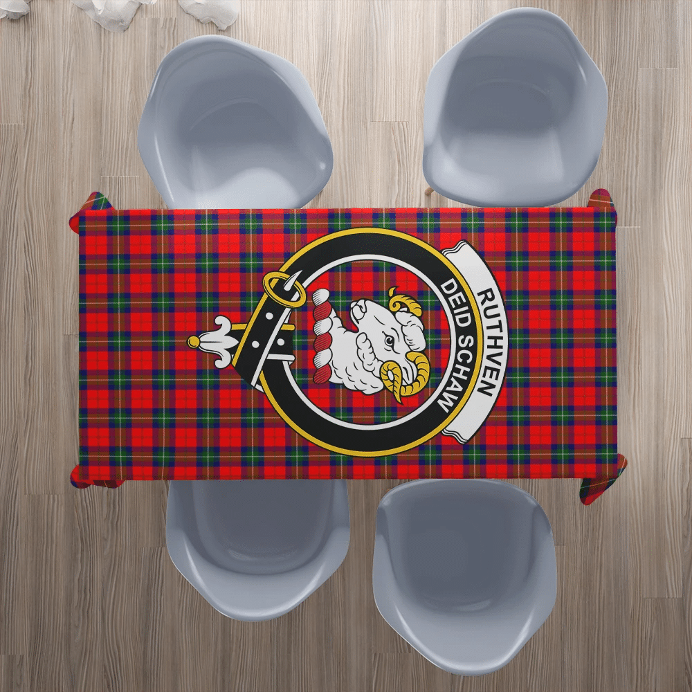 Ruthven Modern Tartan Crest Tablecloth