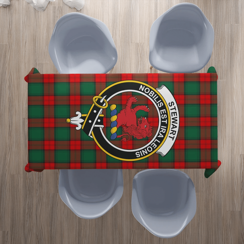 Stewart Atholl Modern Tartan Crest Tablecloth