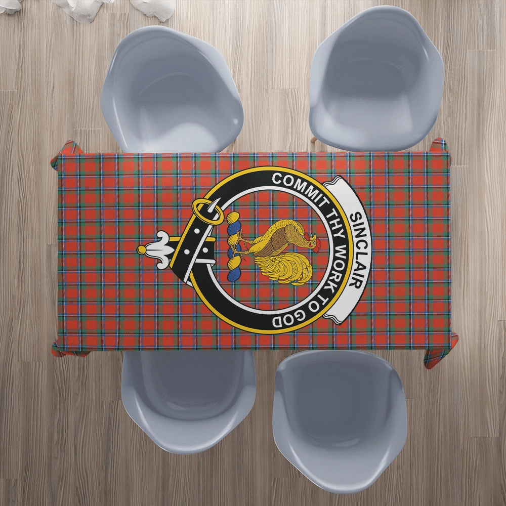 Sinclair Ancient Tartan Crest Tablecloth