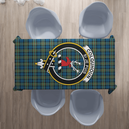 Colquhoun Ancient Tartan Crest Tablecloth