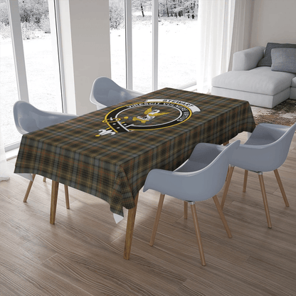 Stewart Hunting Weathered Tartan Crest Tablecloth