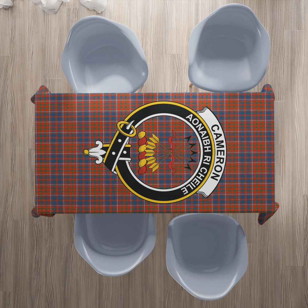 Cameron of Lochiel Ancient Tartan Crest Tablecloth