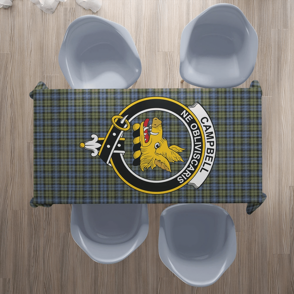 Campbell Faded Tartan Crest Tablecloth