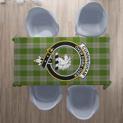 Cunningham Dress Green Dancers Tartan Crest Tablecloth