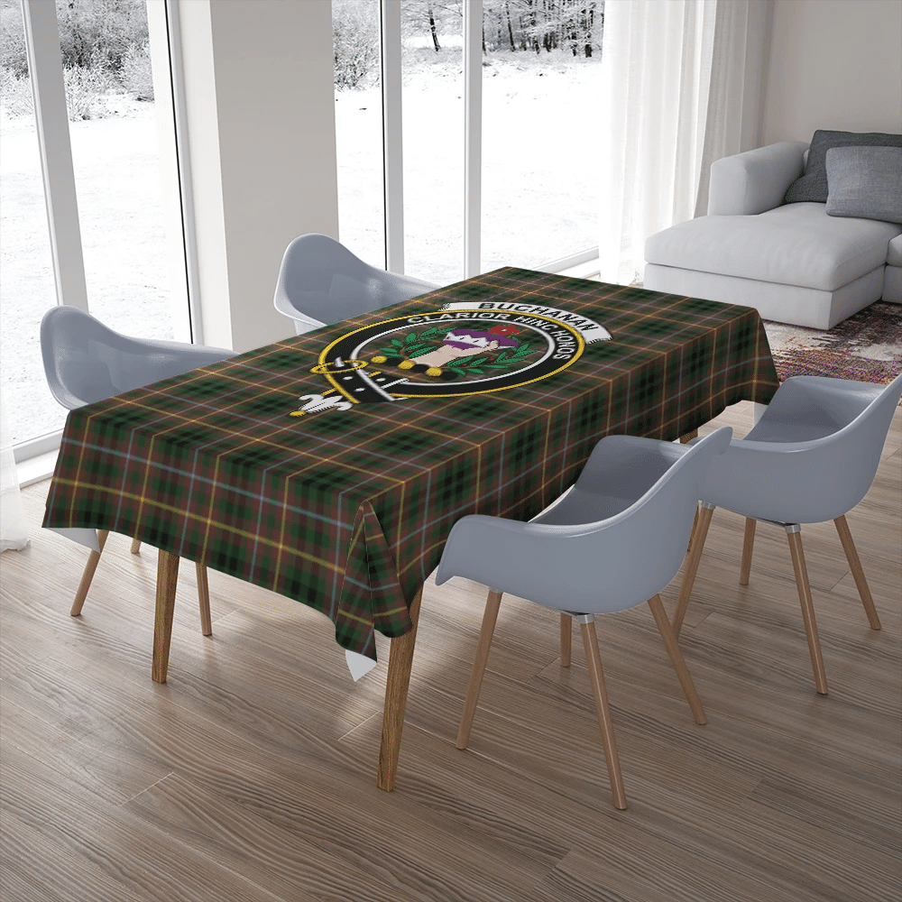 Buchanan Hunting Tartan Crest Tablecloth