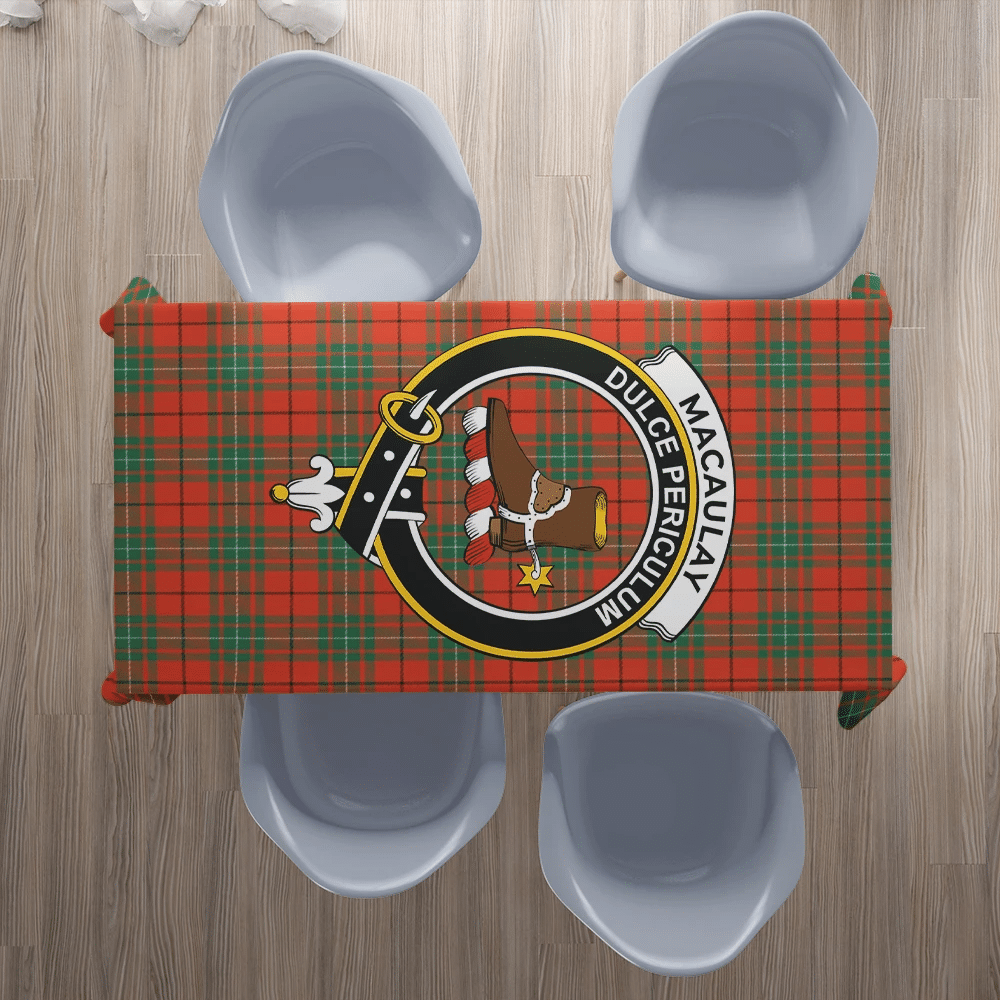 MacAulay Ancient Tartan Crest Tablecloth