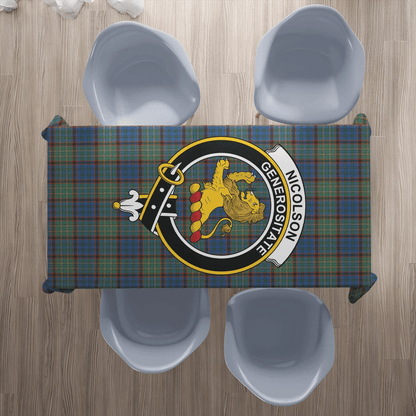 Nicolson Hunting Ancient Tartan Crest Tablecloth