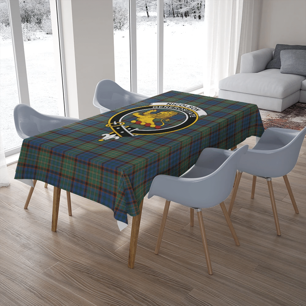 Nicolson Hunting Ancient Tartan Crest Tablecloth