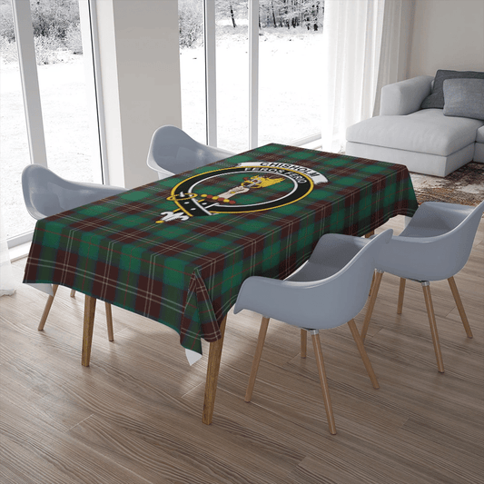 Chisholm Hunting Ancient Tartan Crest Tablecloth