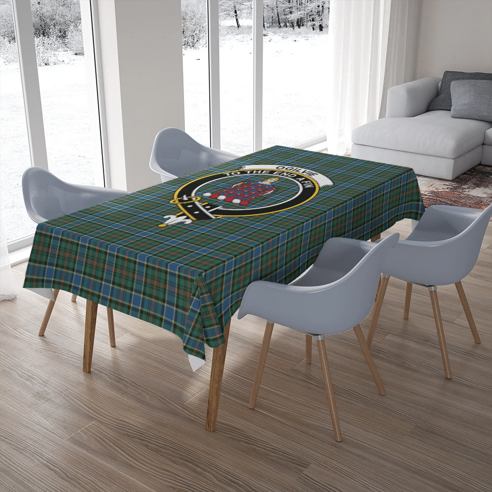 Ogilvie Hunting Modern Tartan Crest Tablecloth