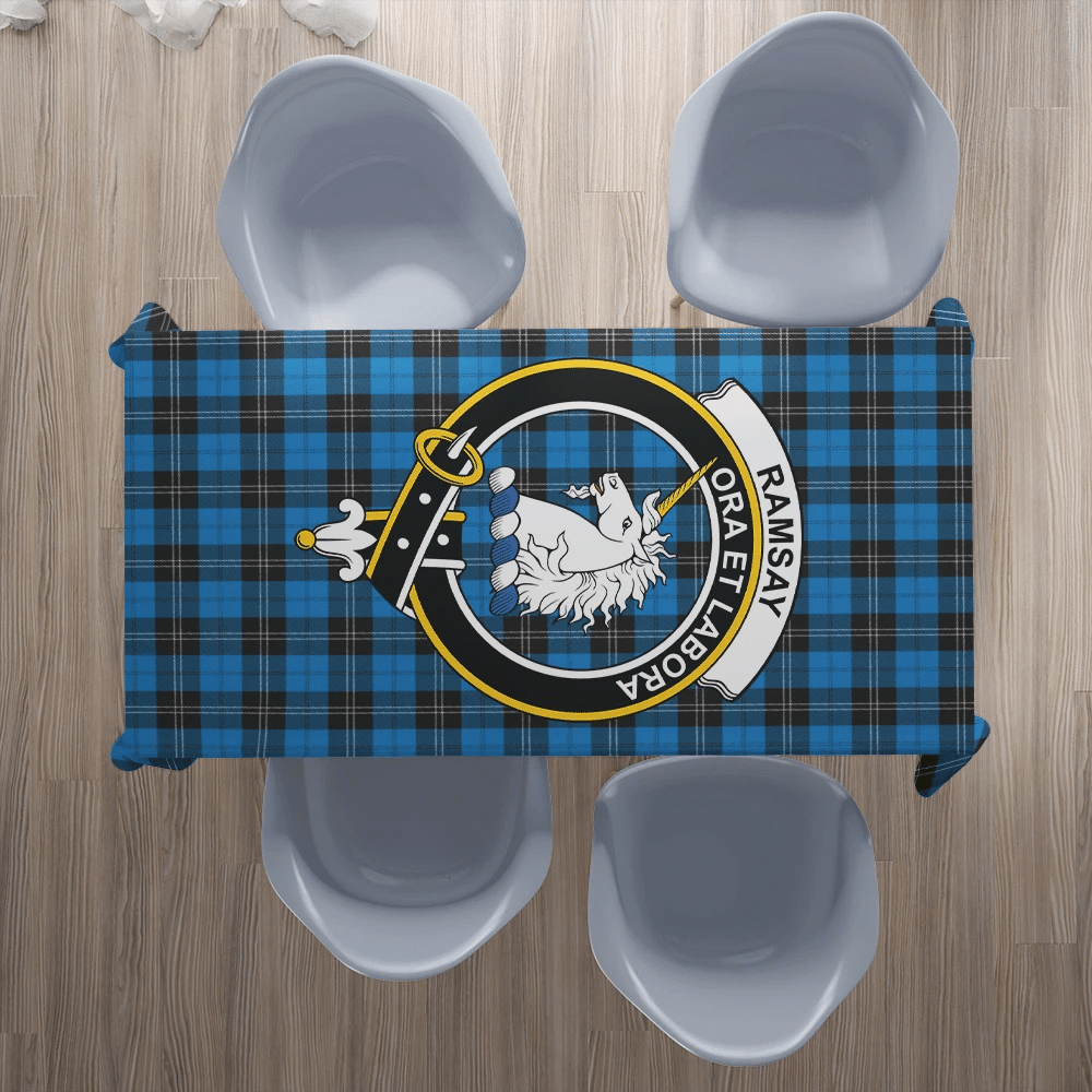 Ramsay Blue Ancient Tartan Crest Tablecloth