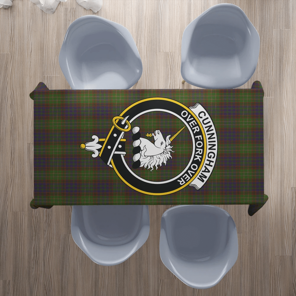 Cunningham Hunting Modern Tartan Crest Tablecloth