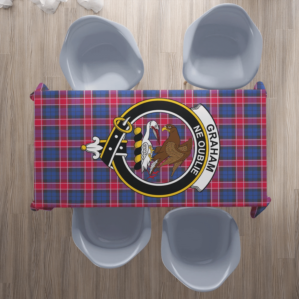 Graham of Menteith Red Tartan Crest Tablecloth