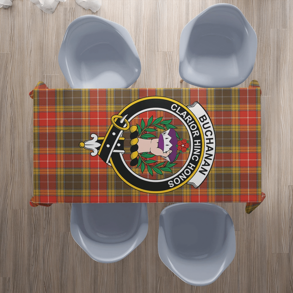 Buchanan Old Set Weathered Tartan Crest Tablecloth