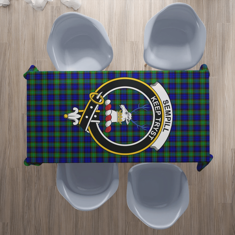 Sempill Modern Tartan Crest Tablecloth