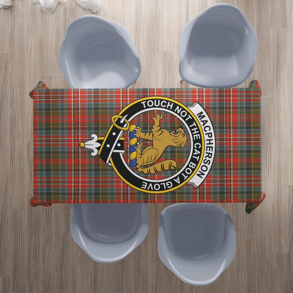 MacPherson Weathered Tartan Crest Tablecloth