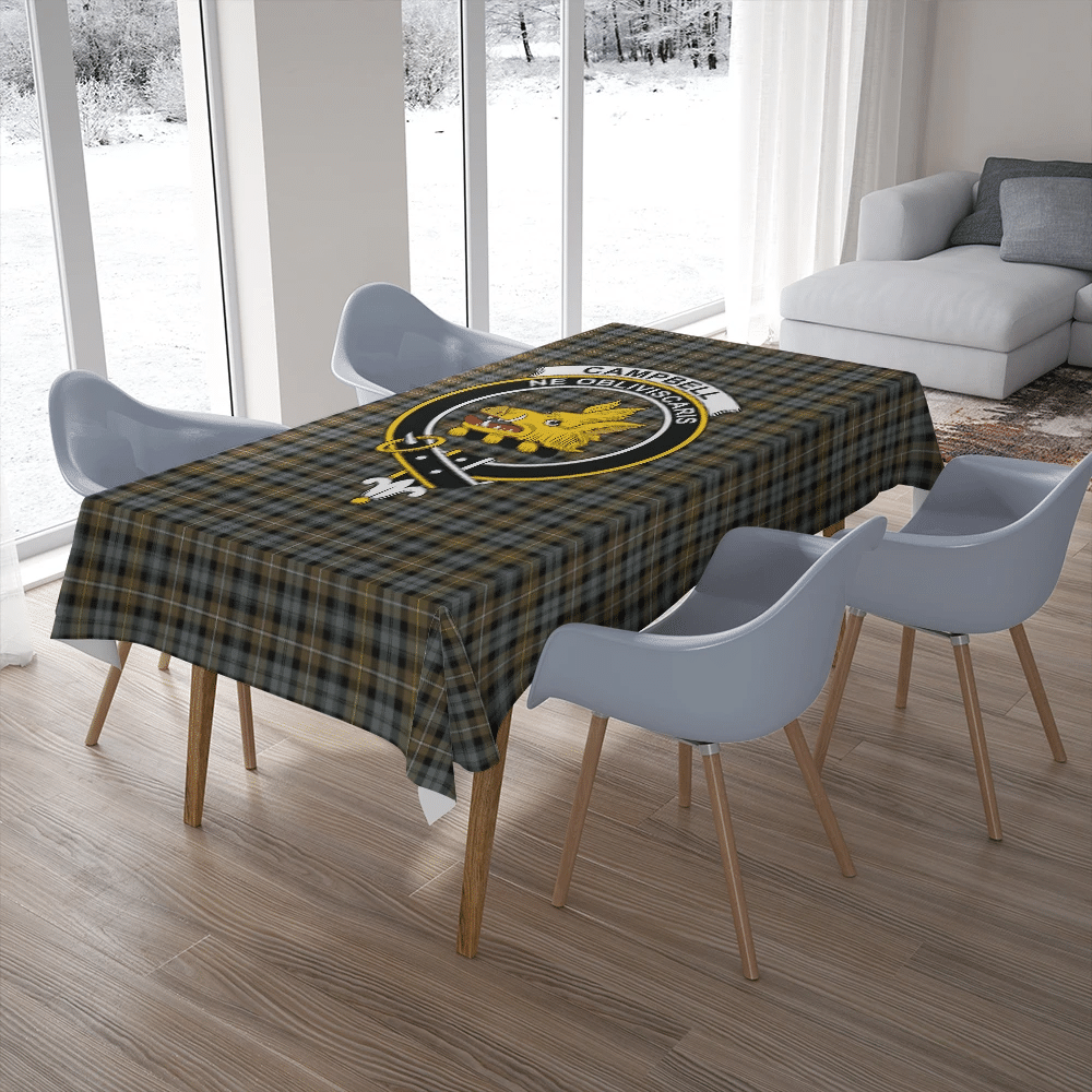 Campbell Argyll Weathered Tartan Crest Tablecloth