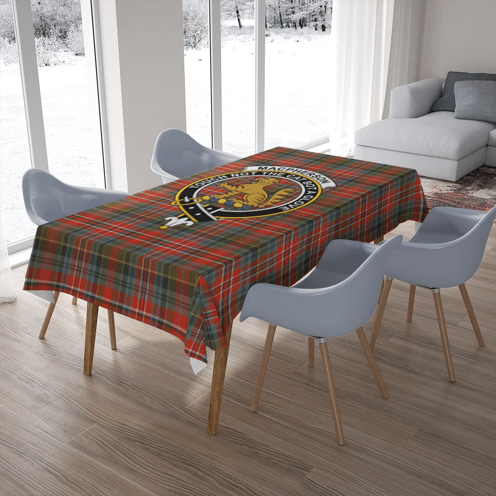 MacPherson Weathered Tartan Crest Tablecloth