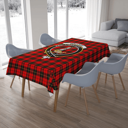 Wallace Hunting - Red Tartan Crest Tablecloth