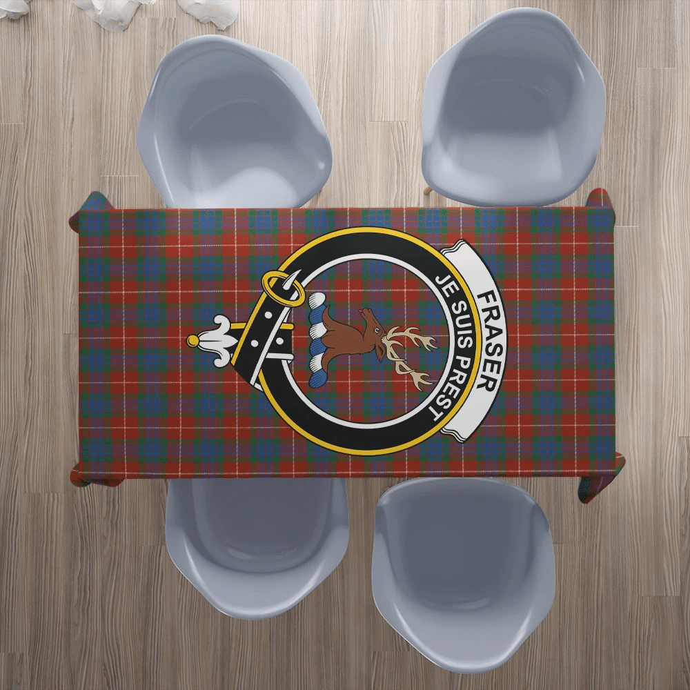 Fraser Ancient Tartan Crest Tablecloth